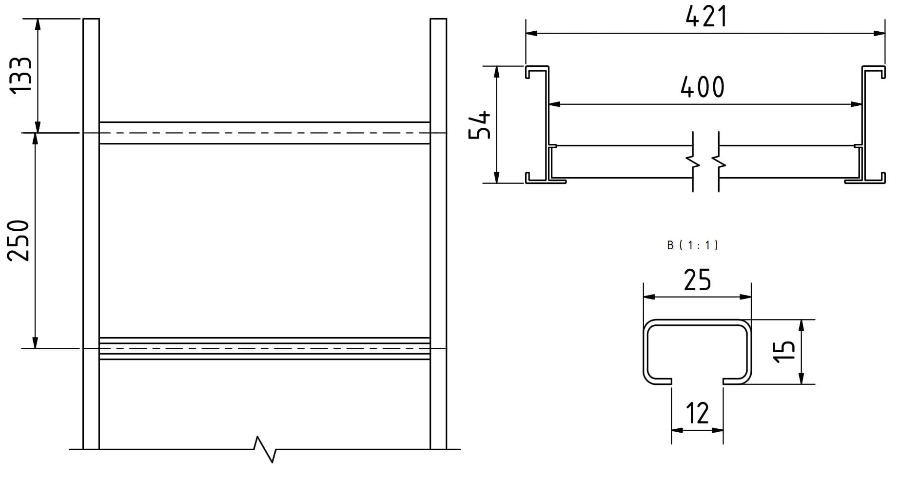 HYXAL Kabelleiter Aluminium KA 400 mm_1
