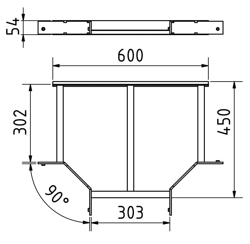 HYXAL Kabelleiter T-Stück Aluminium TK 300 mm_1