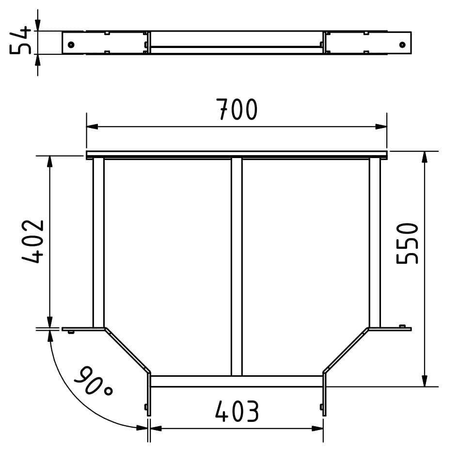 HYXAL Kabelleiter T-Stück Aluminium TK 400 mm_1