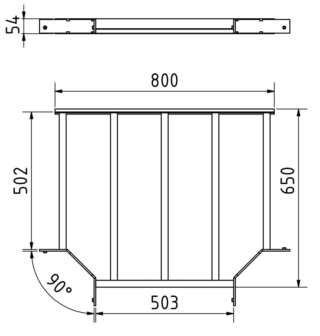 HYXAL Kabelleiter T-Stück Aluminium TK 500 mm_1