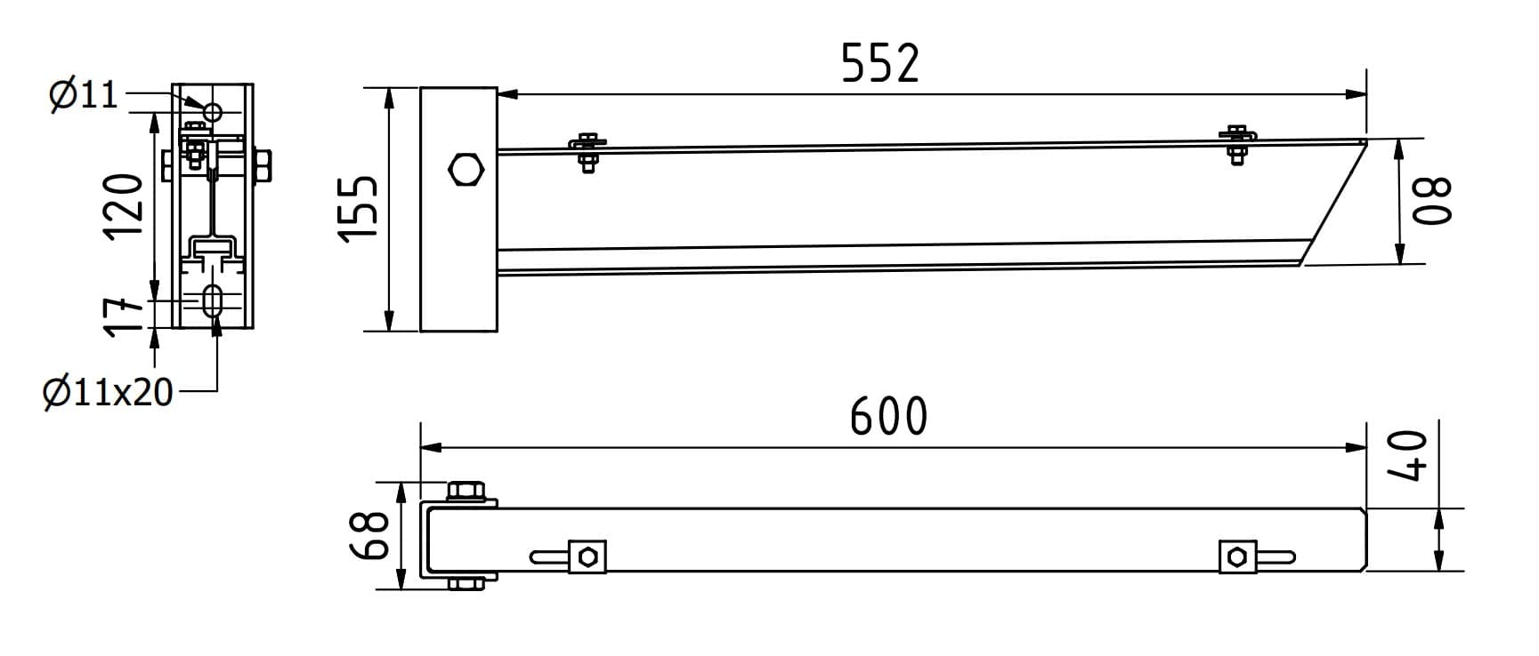 HYXAL Konsole Aluminium SK 450_1