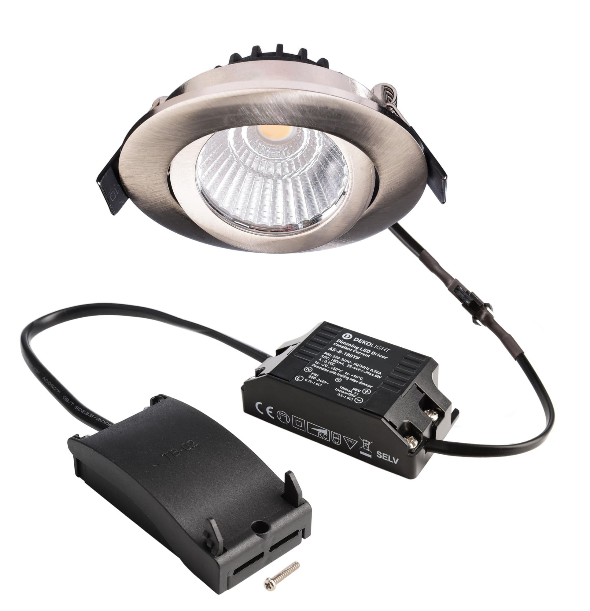 Einbaustrahler, Dione, 8,5 W, DTW, 1800-3000 K, Nickel, 220-240 V/AC, 50 / 60 Hz