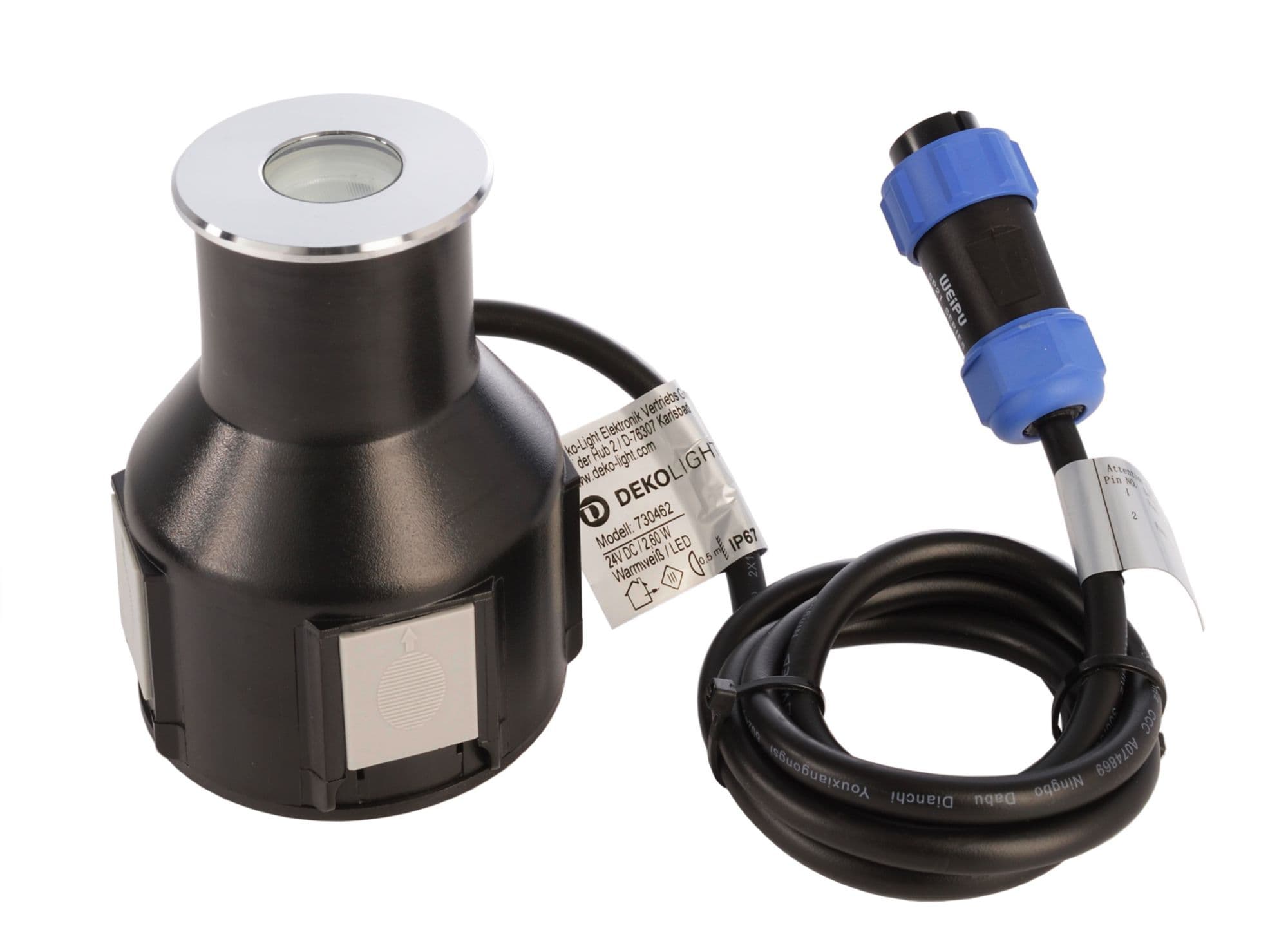 Bodeneinbauleuchte, Alzirr II, 2,4 W, 3000 K, Silber, Spannungskonstant, 24 V/DC