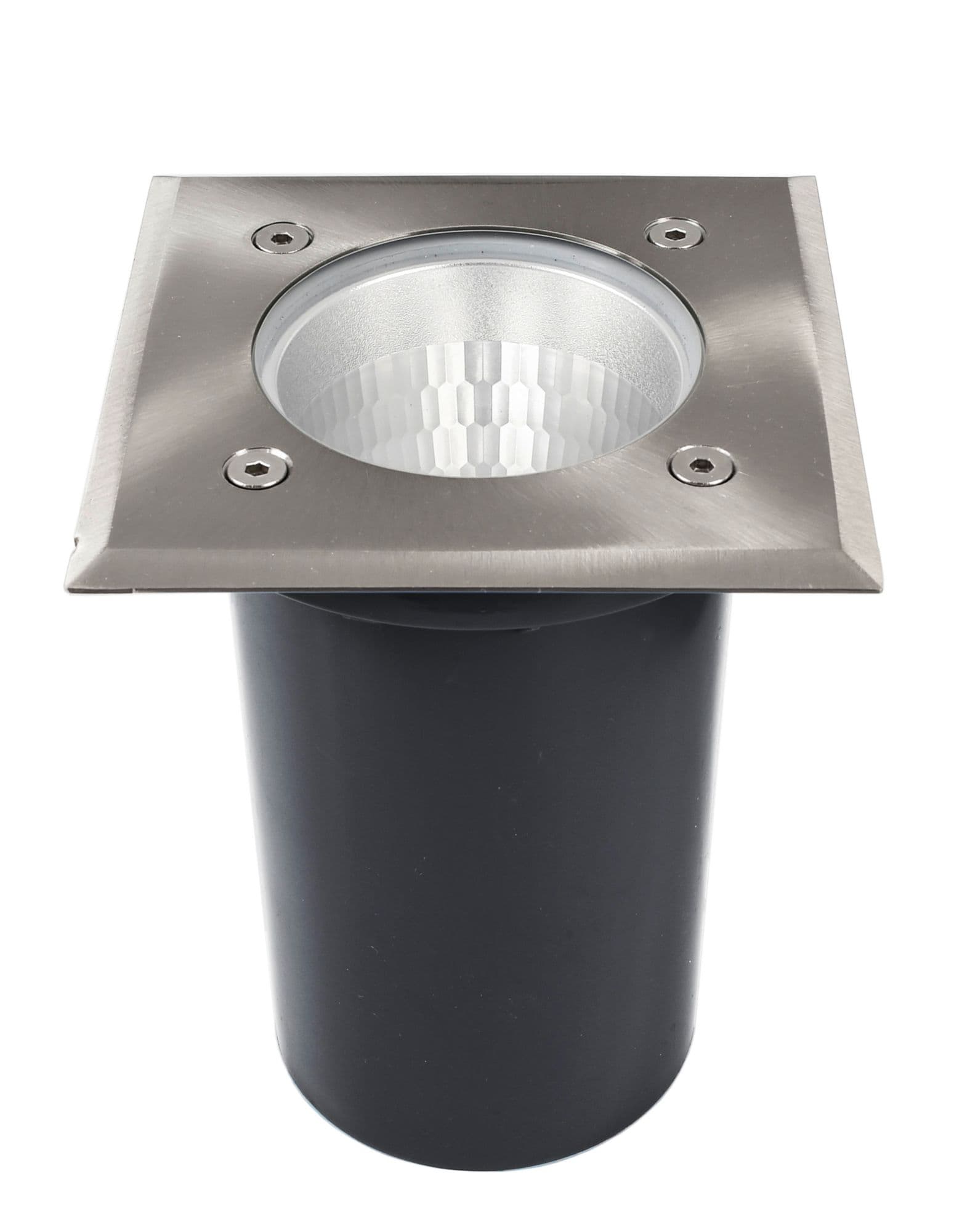 Bodeneinbauleuchte, Phakt Eckig Set, 1x max. 9 W E27, Silber, 220-240 V/AC, 50 /