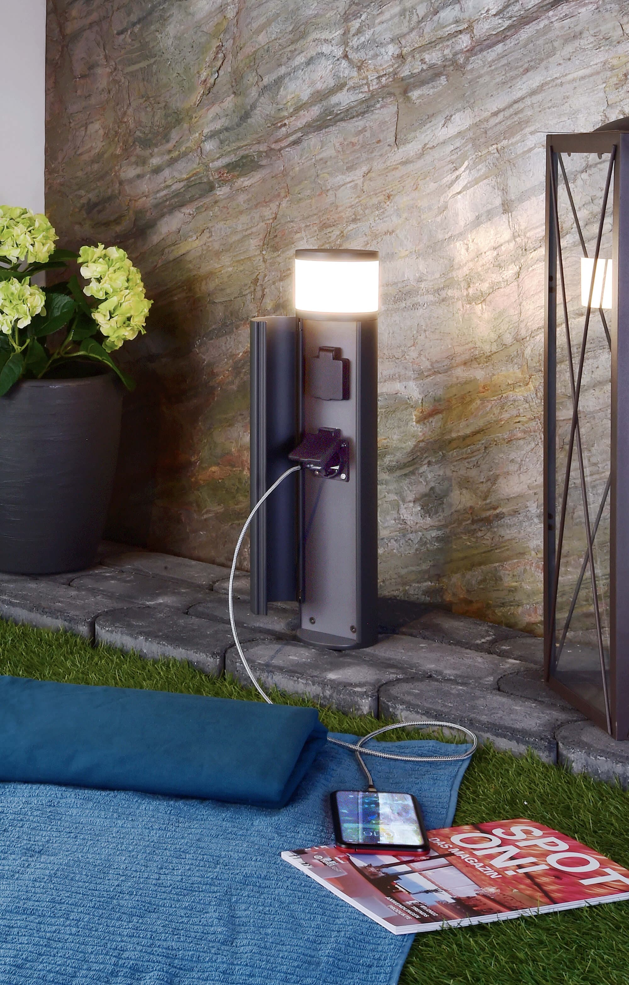 Energieverteiler, Arawan 480 mm, 3680 W, 4,8 W, 3000 K, Grau, 220-240 V/AC, 50 /_1