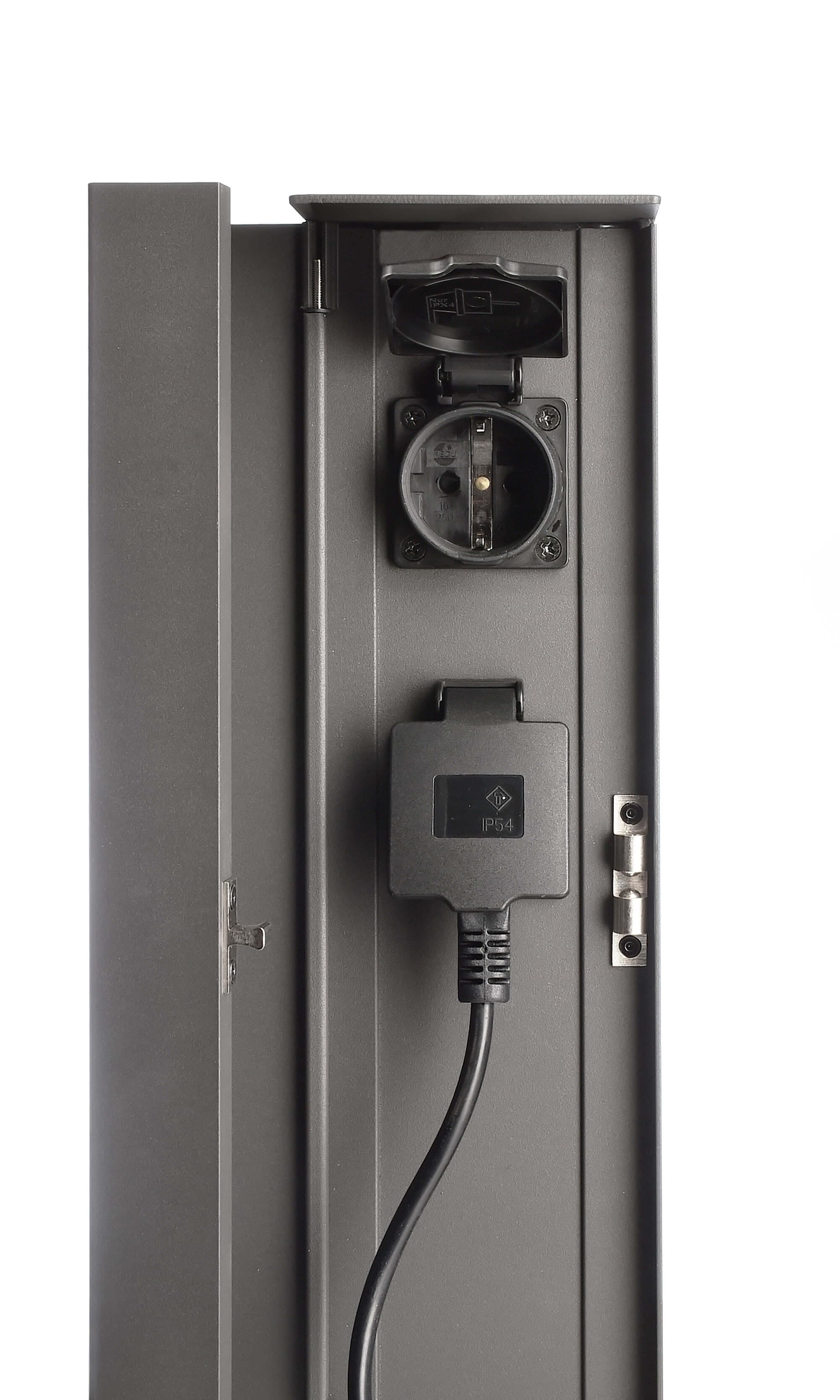 Energieverteiler, Steckdosenturm Puka Mana 420 mm, 3680 W, Grau, 220-240 V/AC, 5_3