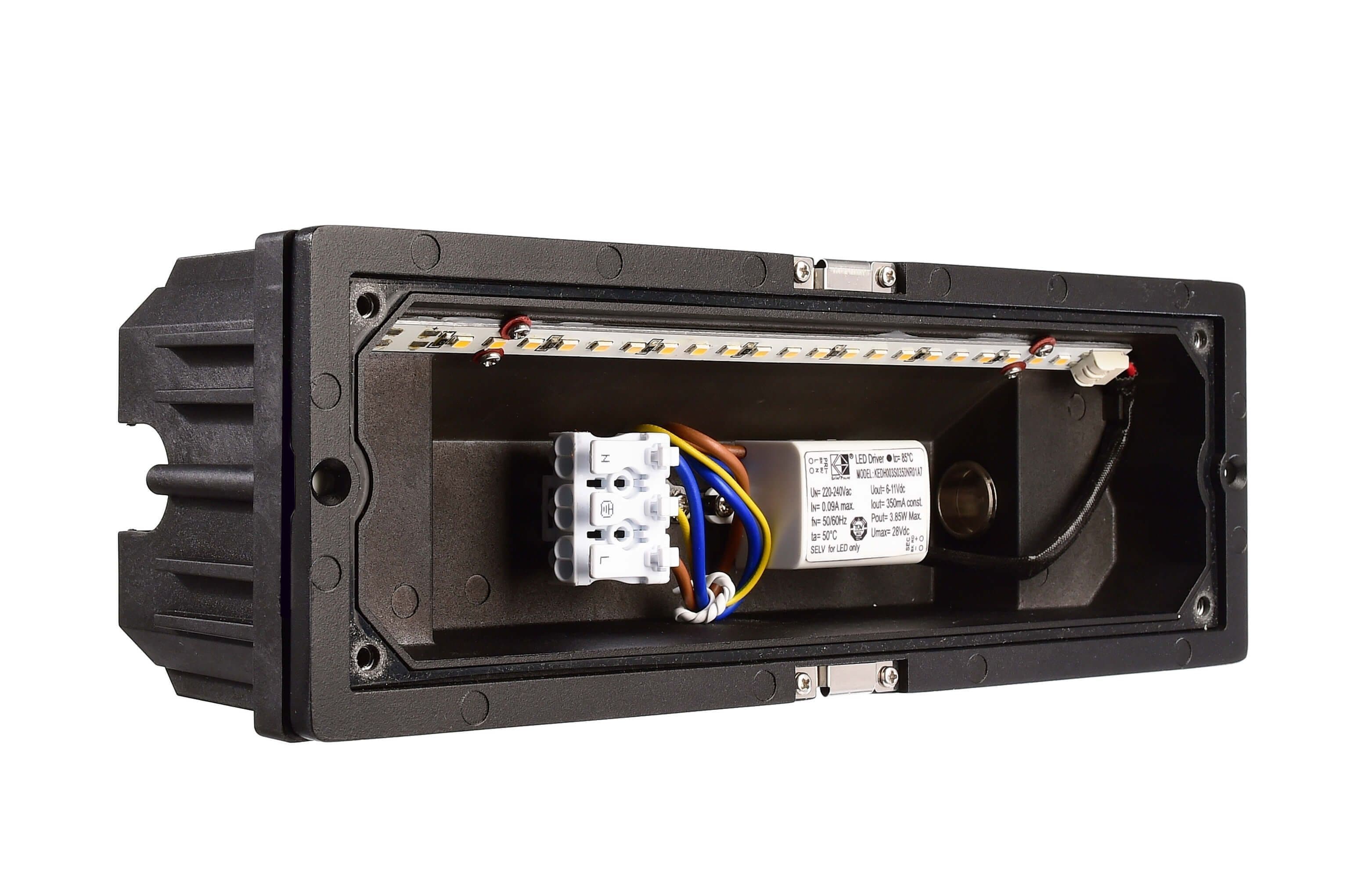 Wandeinbauleuchte, Light Base III Outdoor, 4,3 W, 3000 K, Schwarz, 220-240 V/AC,