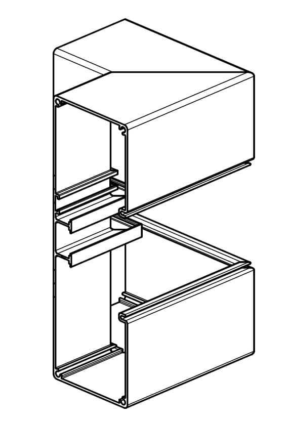 Brüstungskanal Außeneck Aluminium 70x210 1-zügig beschichtet weiß RAL9010